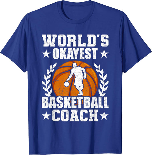 World's Okayest Basketball Coach Player T-Shirt - T-Shirt | Royal