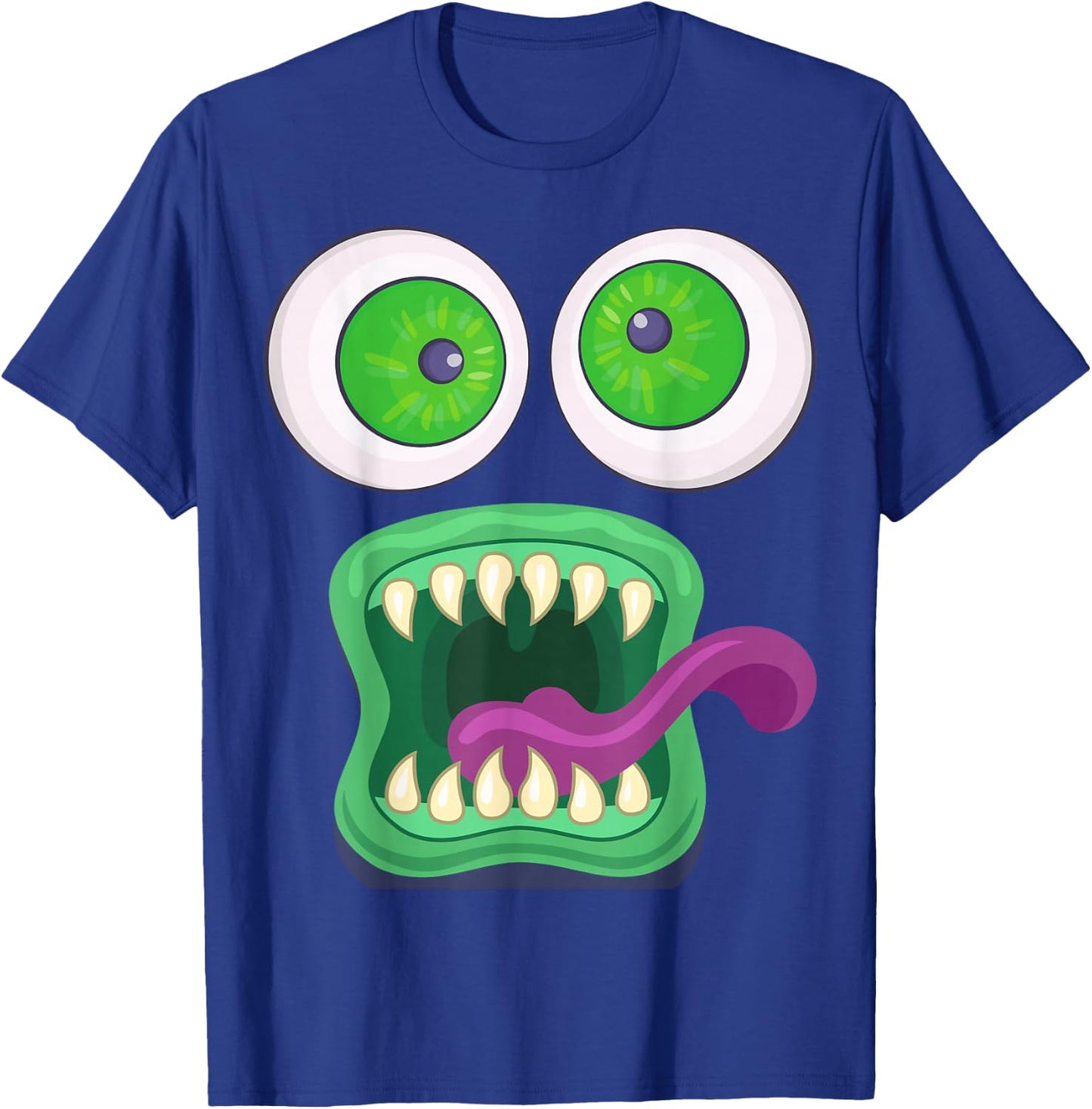 Men's Women's Big Eyes Monster Face Halloween Costume T-Shirt - T-Shirt | Royal