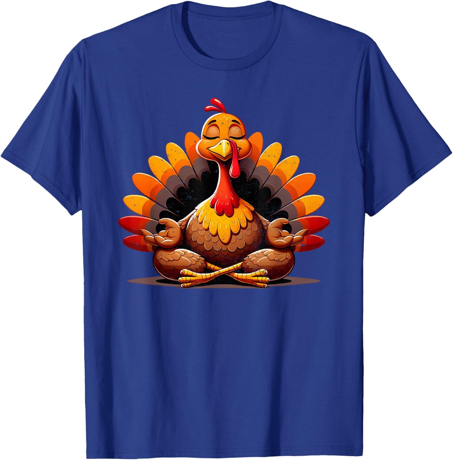 Turkey Yoga Thanksgiving Day Funny Meditating Namaste Fall T-Shirt - T-Shirt | Royal