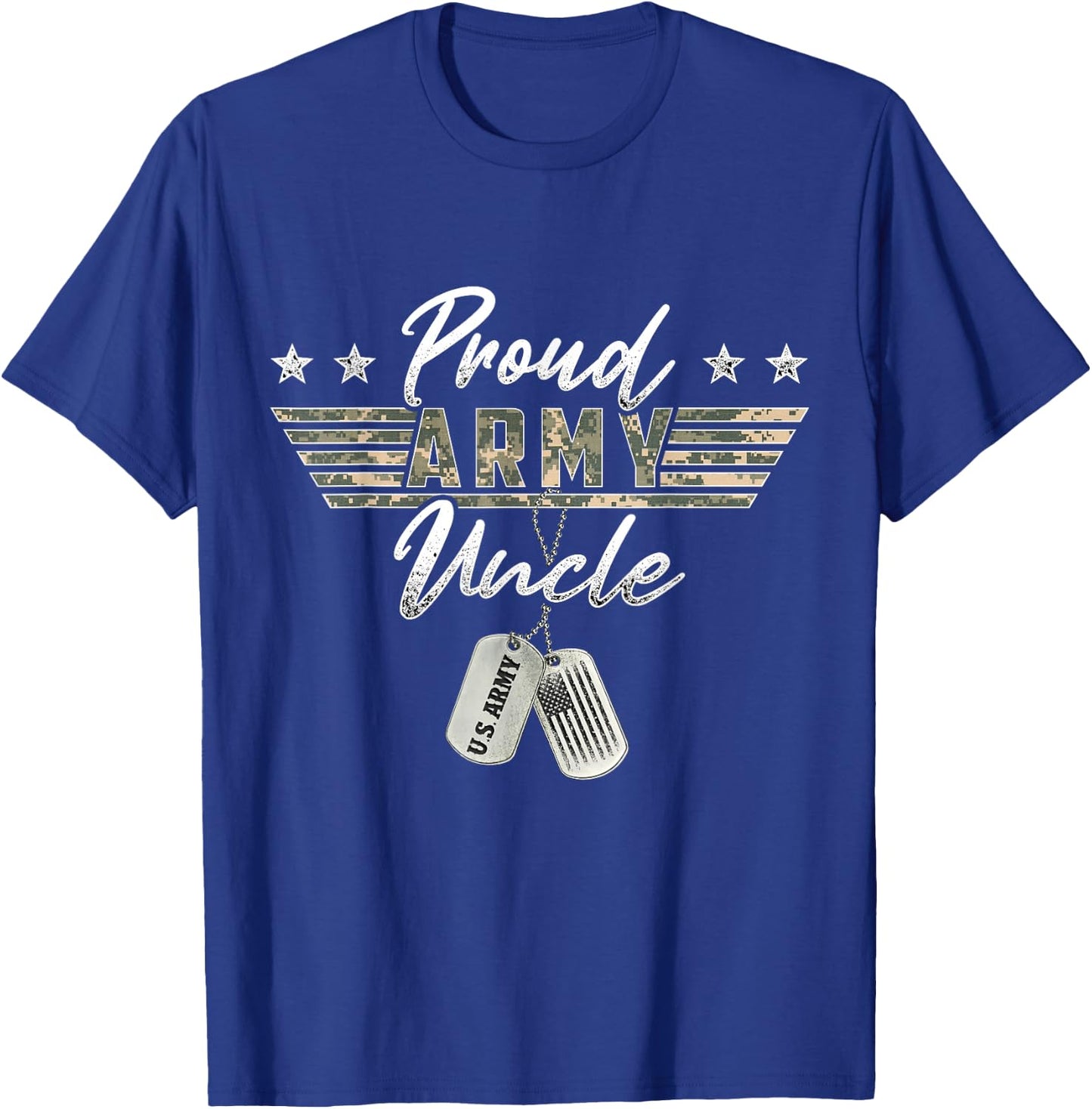 Proud Army Uncle American Veteran Military T-Shirt - T-Shirt | Royal