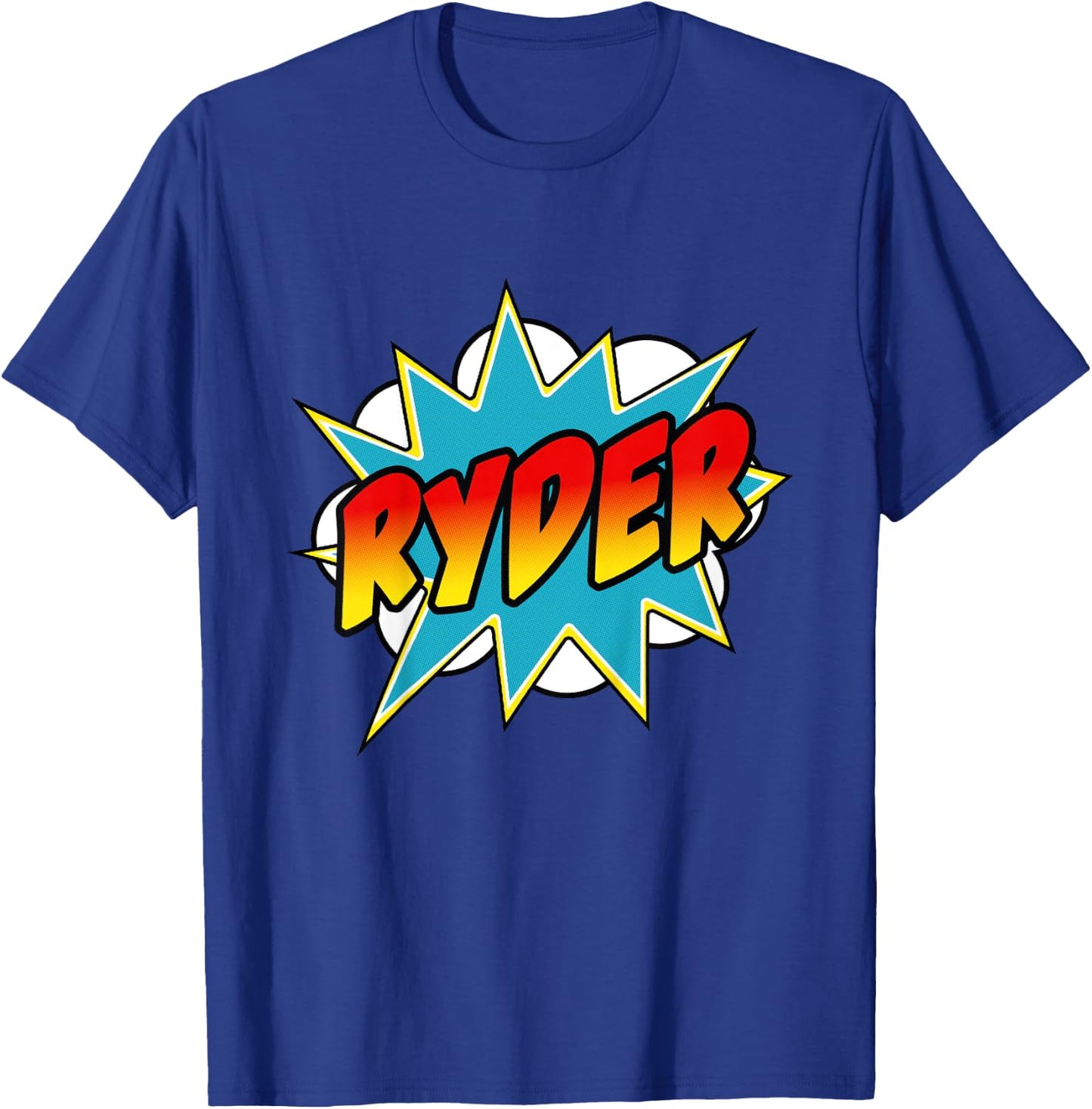 Kids Boys Ryder Name Comic Book Superhero T-Shirt - T-Shirt | Royal