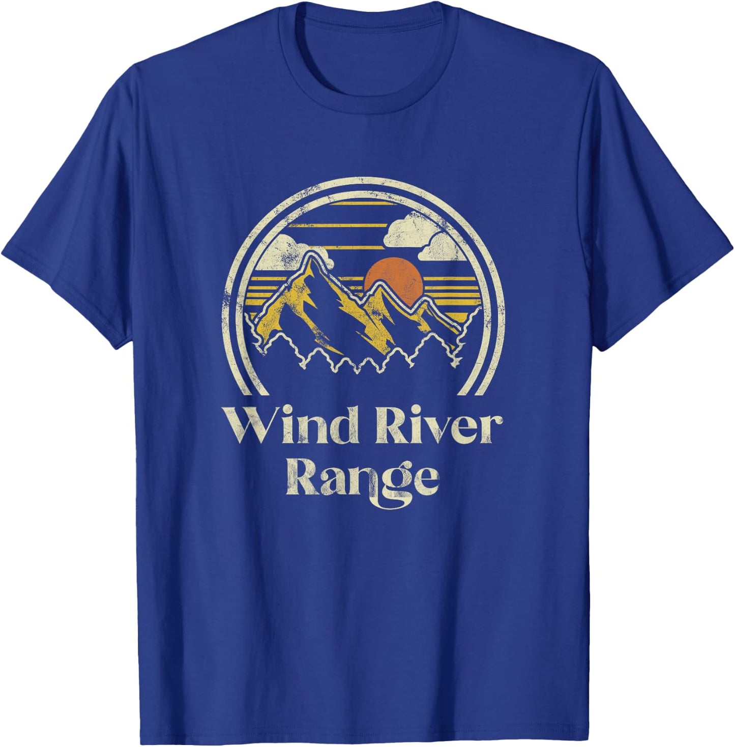 Wind River Range Mountains Wyoming Hiking Outdoors Retro T-Shirt - T-Shirt | Royal