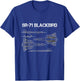 SR-71 Blackbird Blueprint Air Force Military Jet T-Shirt - T-Shirt | Royal