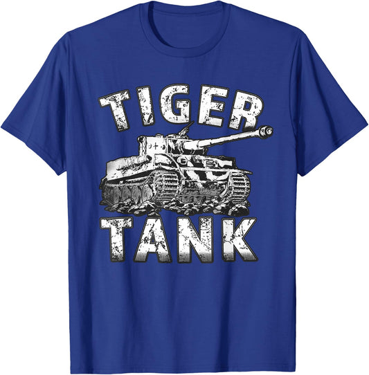 Tiger Tank Historical World War 2 WW2 German Panzer History T-Shirt - T-Shirt | Royal