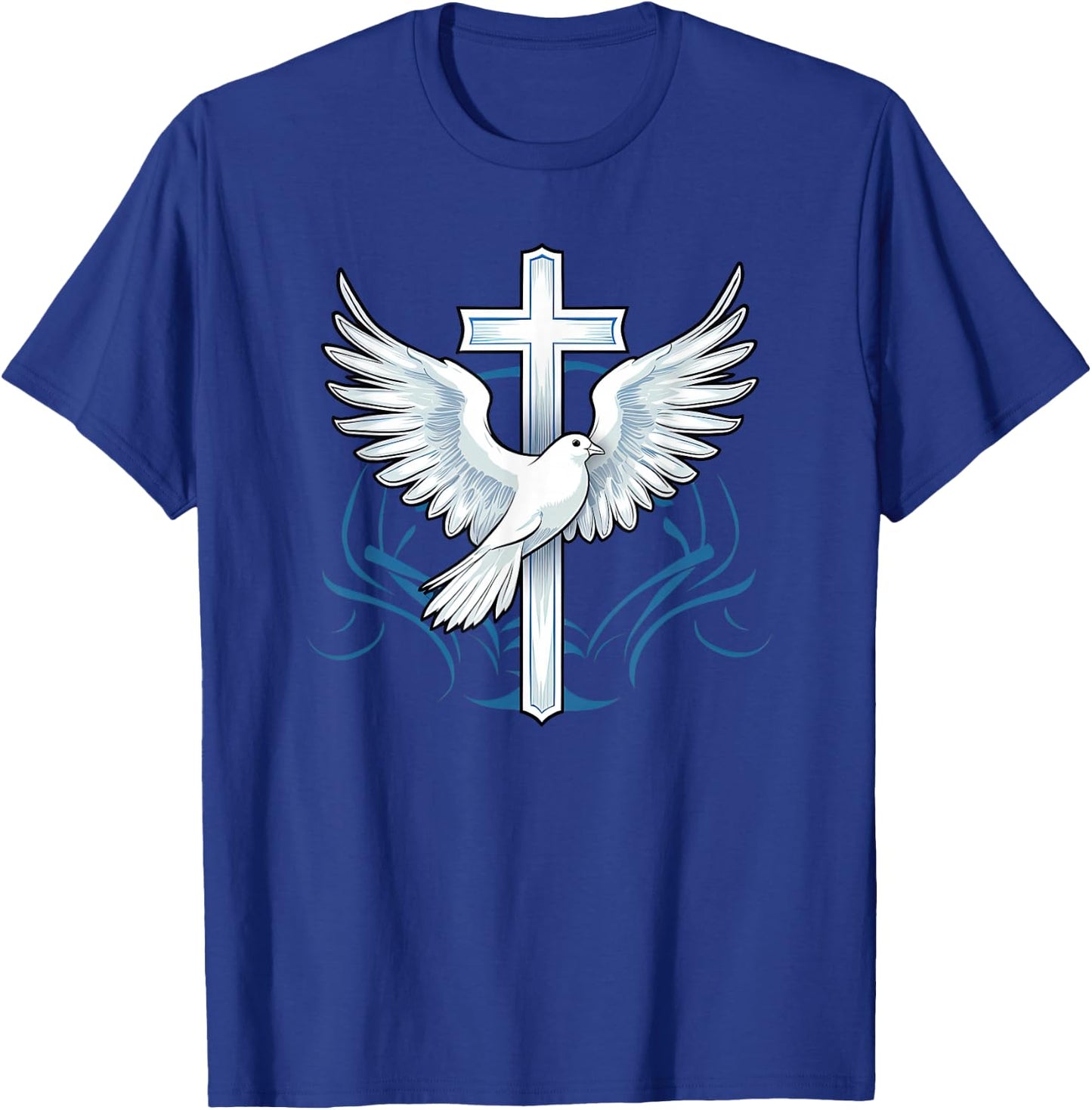 Holy Spirit Dove Praise Jesus Baptism of Jesus Cross T-Shirt - T-Shirt | Royal