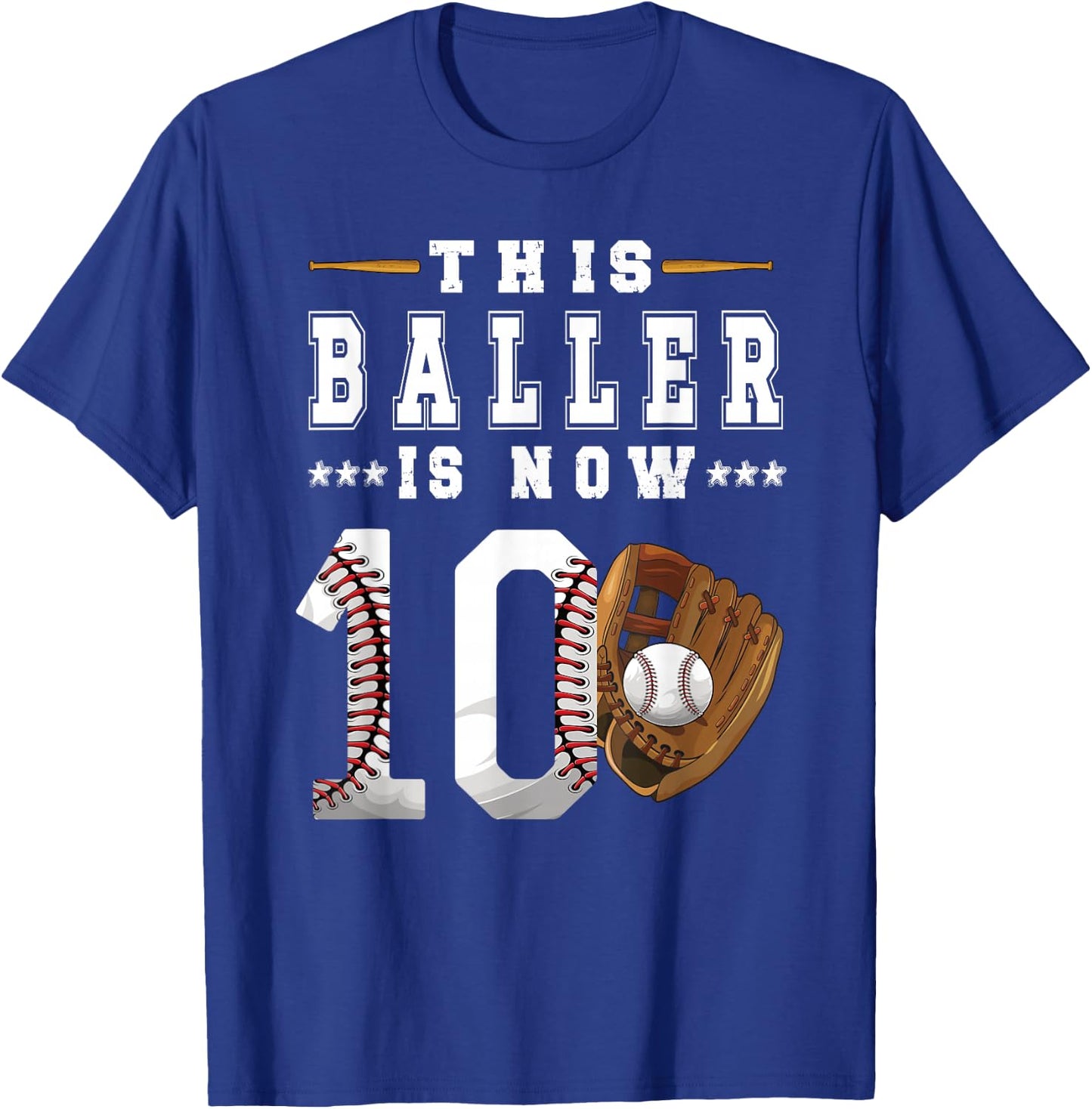 10th Birthday Baseball Boy Ten Year Old Baseball Player T-Shirt - T-Shirt | Royal