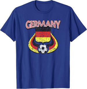 Germany Soccer Country Flag Shield German Pride T-Shirt - T-Shirt | Royal