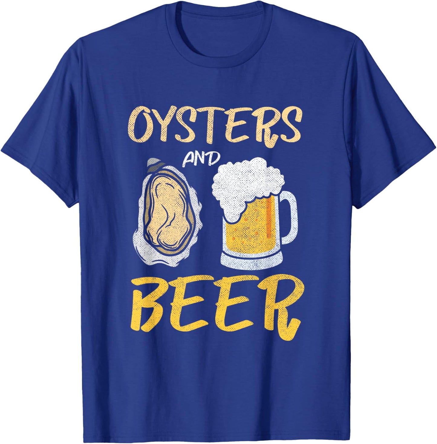 Oysters And Beer | Seafood Foodie | Oyster Lover T-Shirt - T-Shirt | Royal