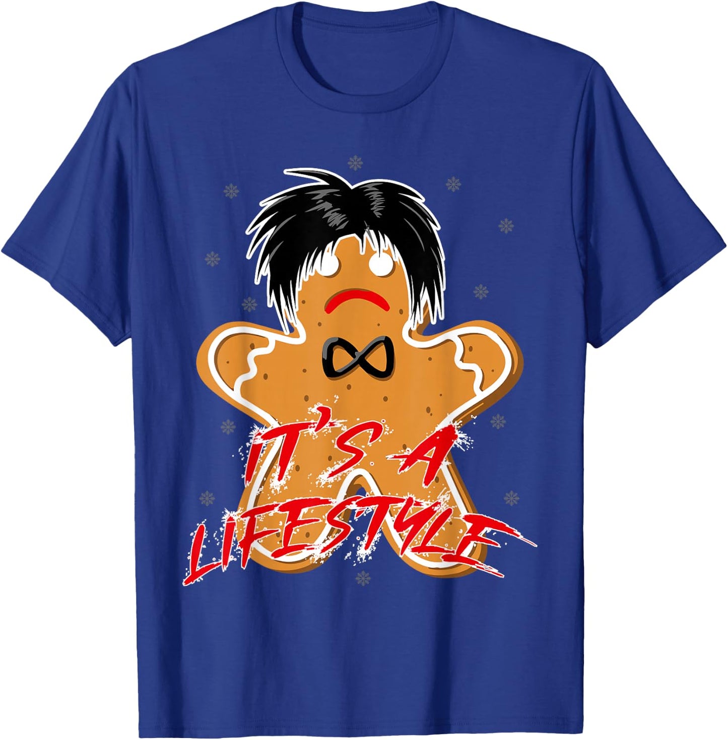 Funny Black Hair Punk Alternative Emo Music Lover Christmas Emo Heritage Dark Lifestyle Funny Gingerbread man T-Shirt - T-Shirt | Royal