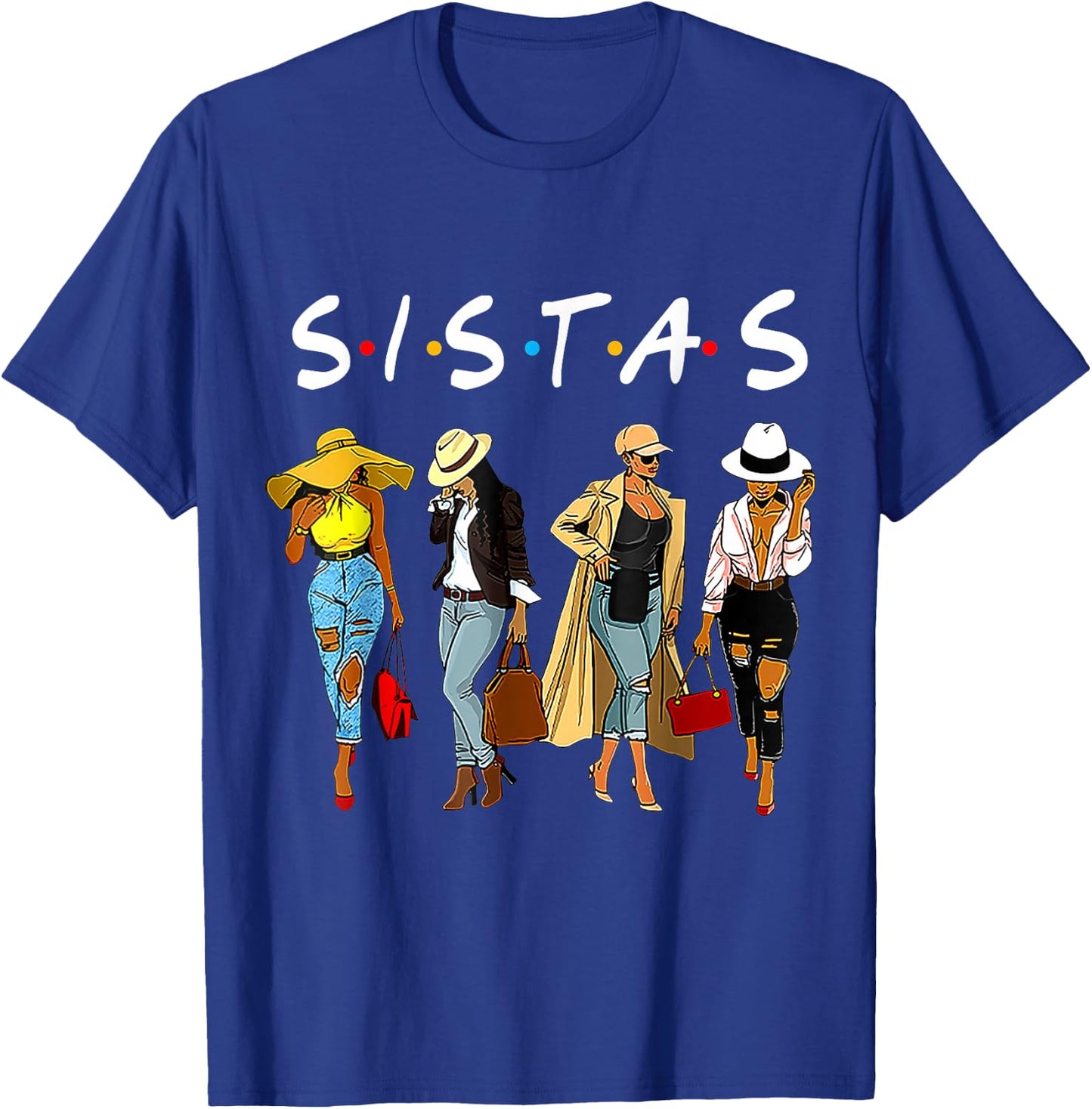 Sistas Afro Proud Black Sistas Women Queen African America T-Shirt - T-Shirt | Royal