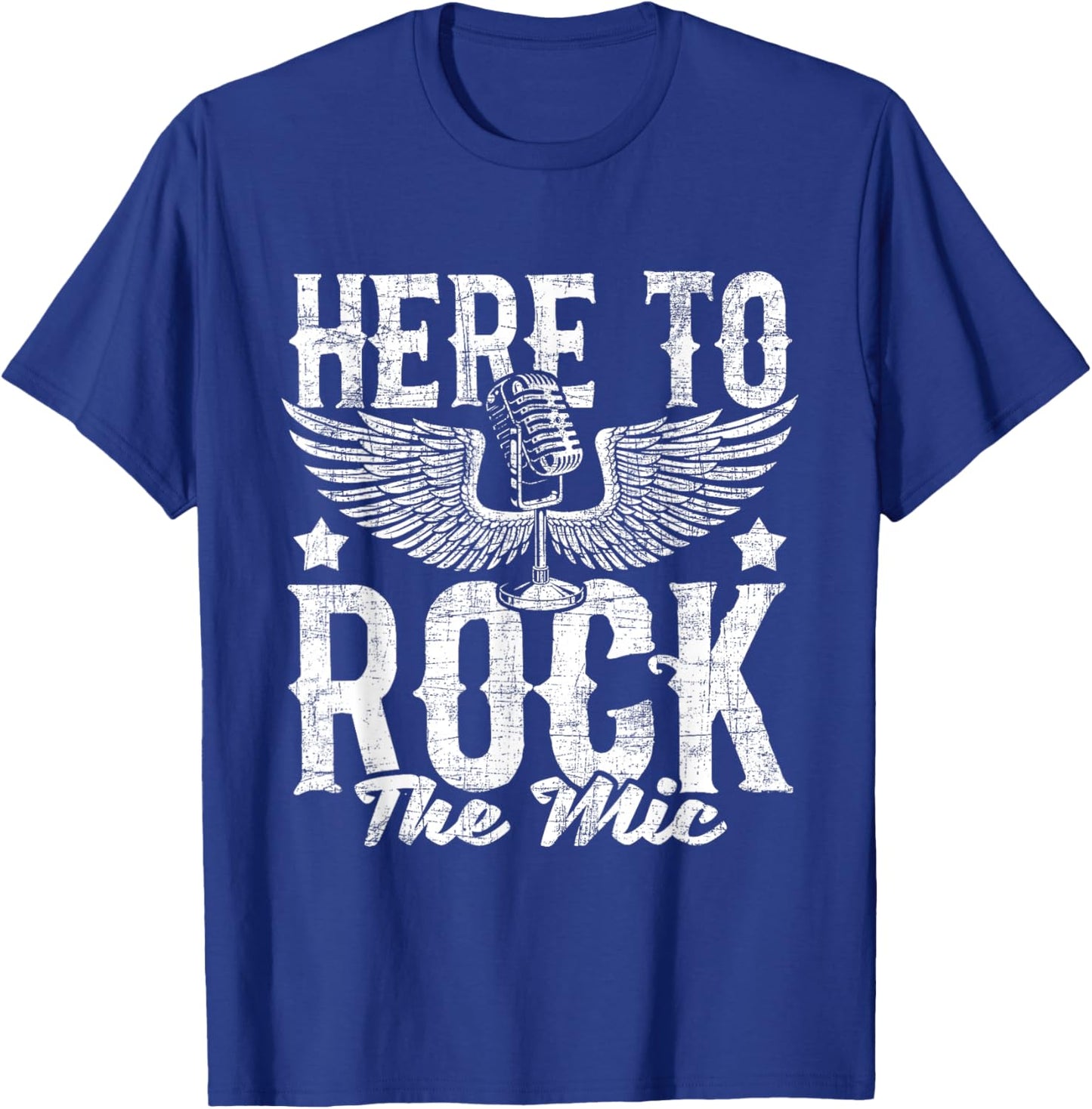 Here To Rock The Mic - Karaoke Champion Music Lover Musician T-Shirt - T-Shirt | Royal