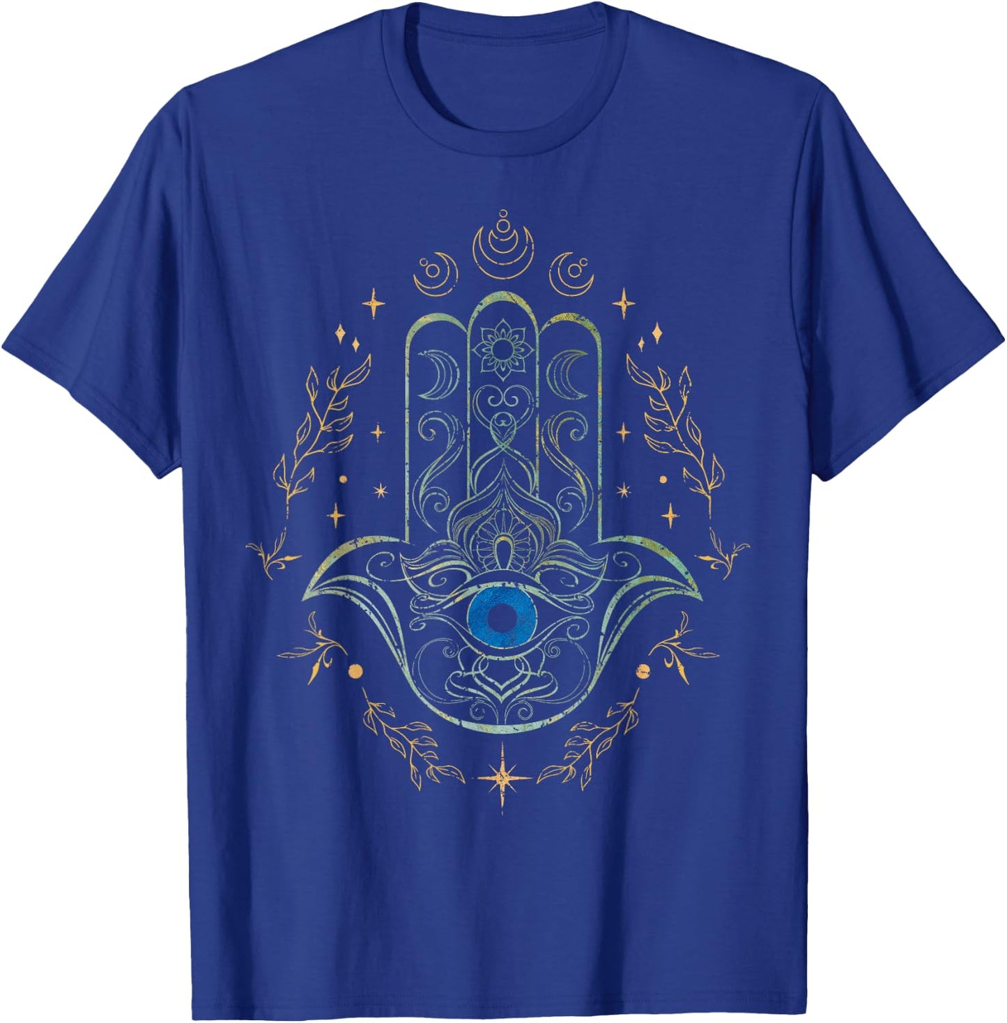 Evil Eye Hamsa Hand Nazar Amulet Protection Celestial Yoga T-Shirt - T-Shirt | Royal