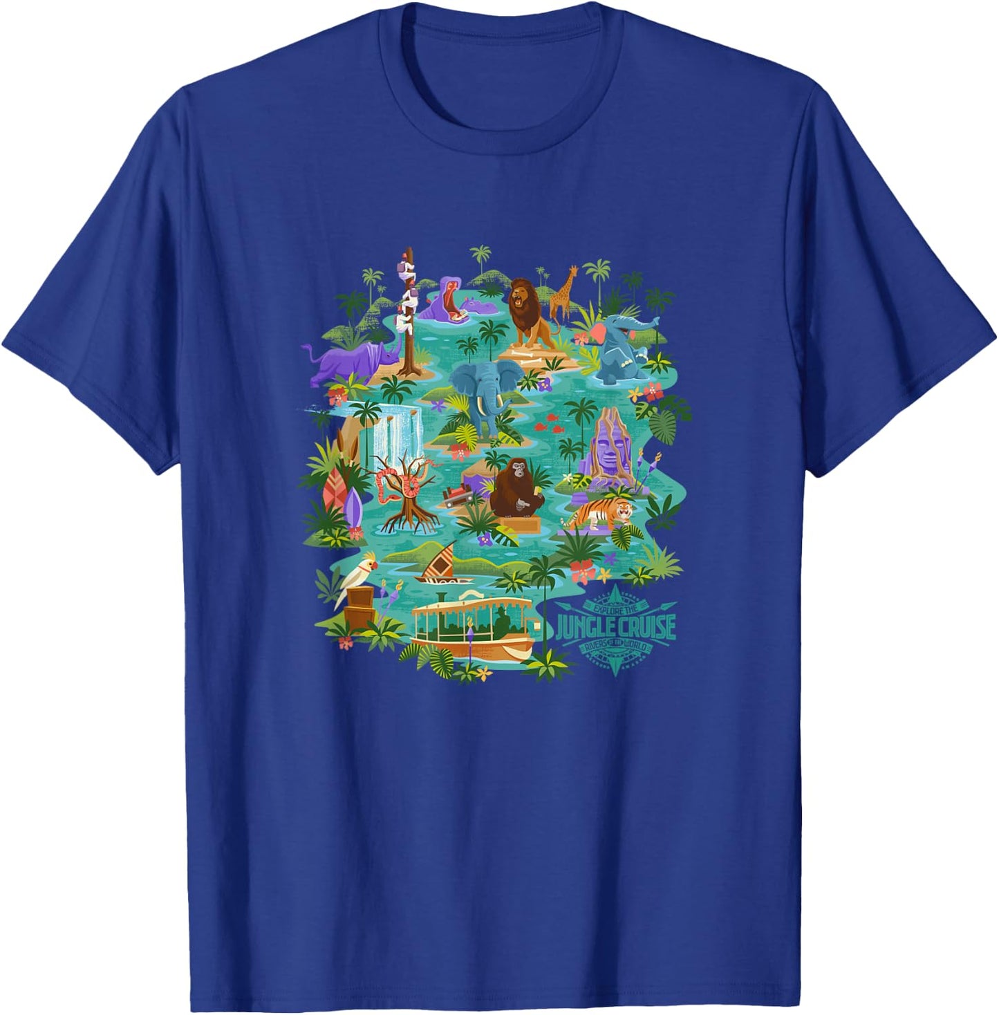 Disney Jungle Cruise Explore The Rivers Of The World Map T-Shirt - T-Shirt | Royal