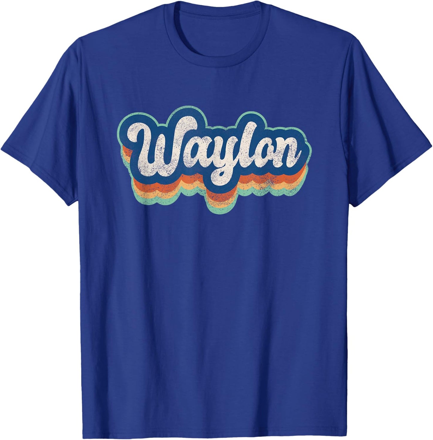 Waylon First Name Boy Vintage Style 70s 80s Personalized T-Shirt - T-Shirt | Royal