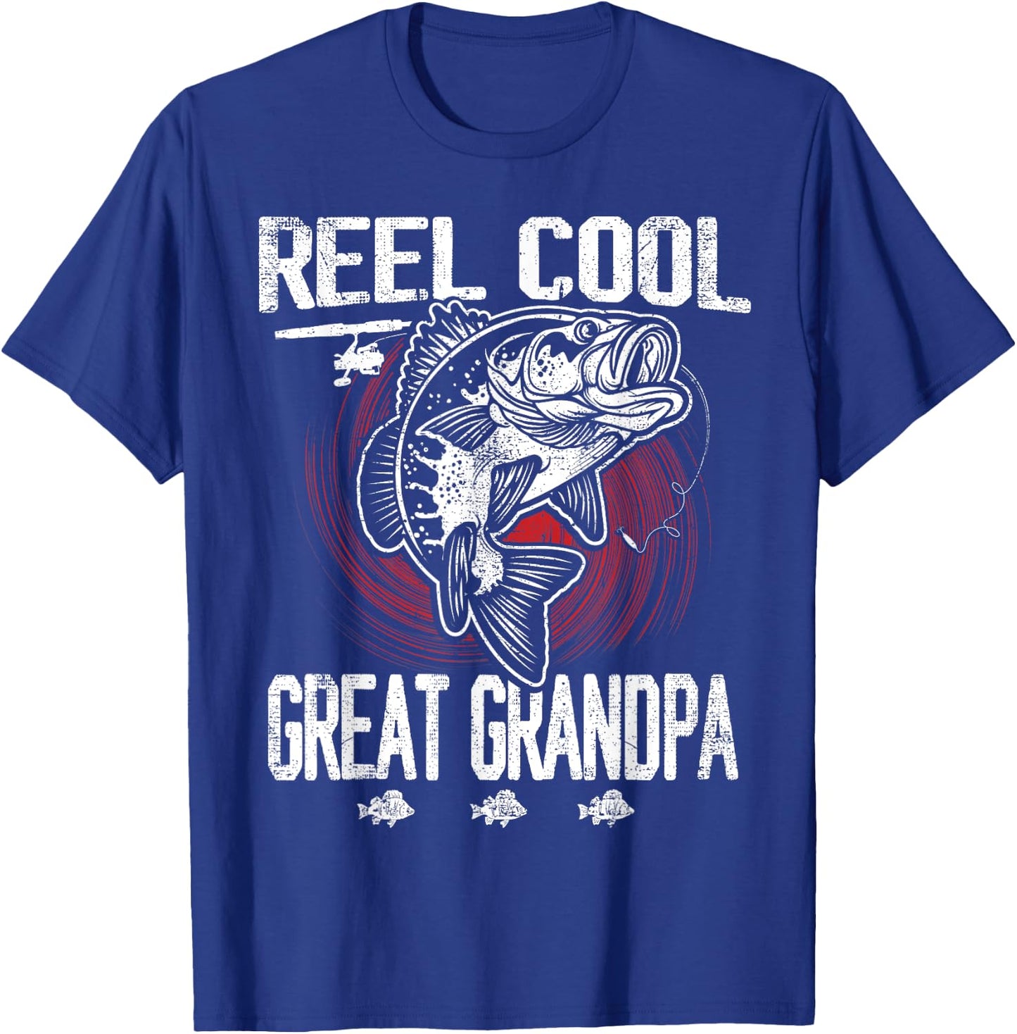 Funny Fathers Day Vintage Fishing Reel Cool Great Grandpa T-Shirt - T-Shirt | Royal