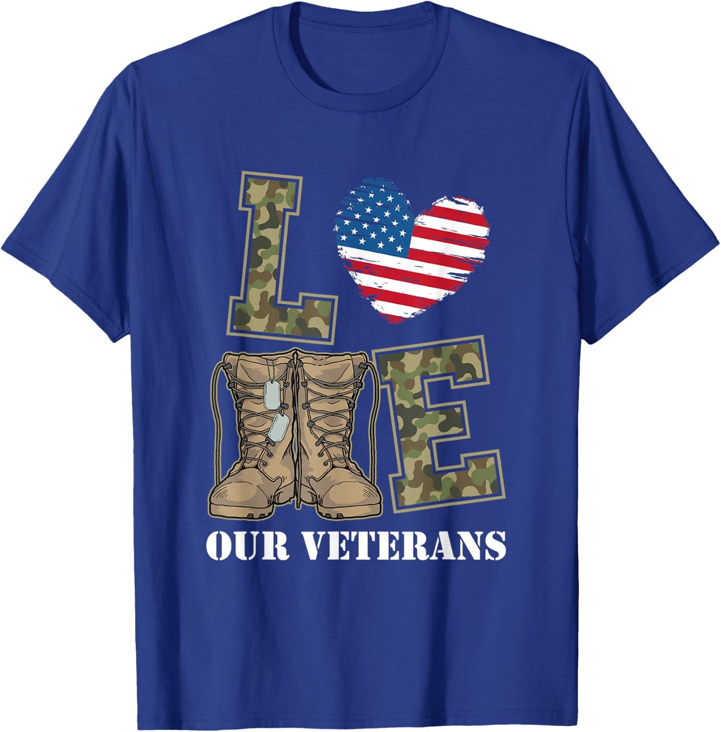 I Love Our American Military Veterans T-Shirt - T-Shirt | Royal