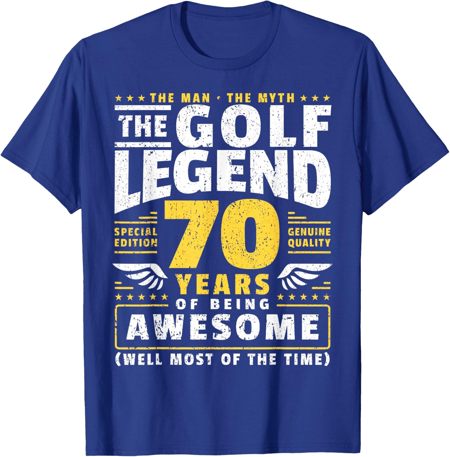 70th Birthday Golf Player 70 Years Old Golfer T-Shirt - T-Shirt | Royal