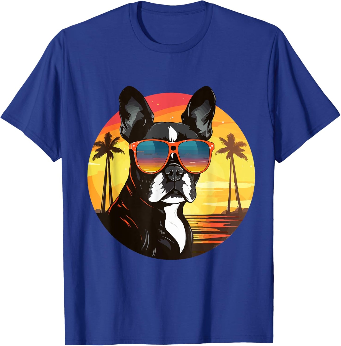 Boston Terrier Bostie Dog Breed Pet with Sunglasses Women Kids T-Shirt - T-Shirt | Royal