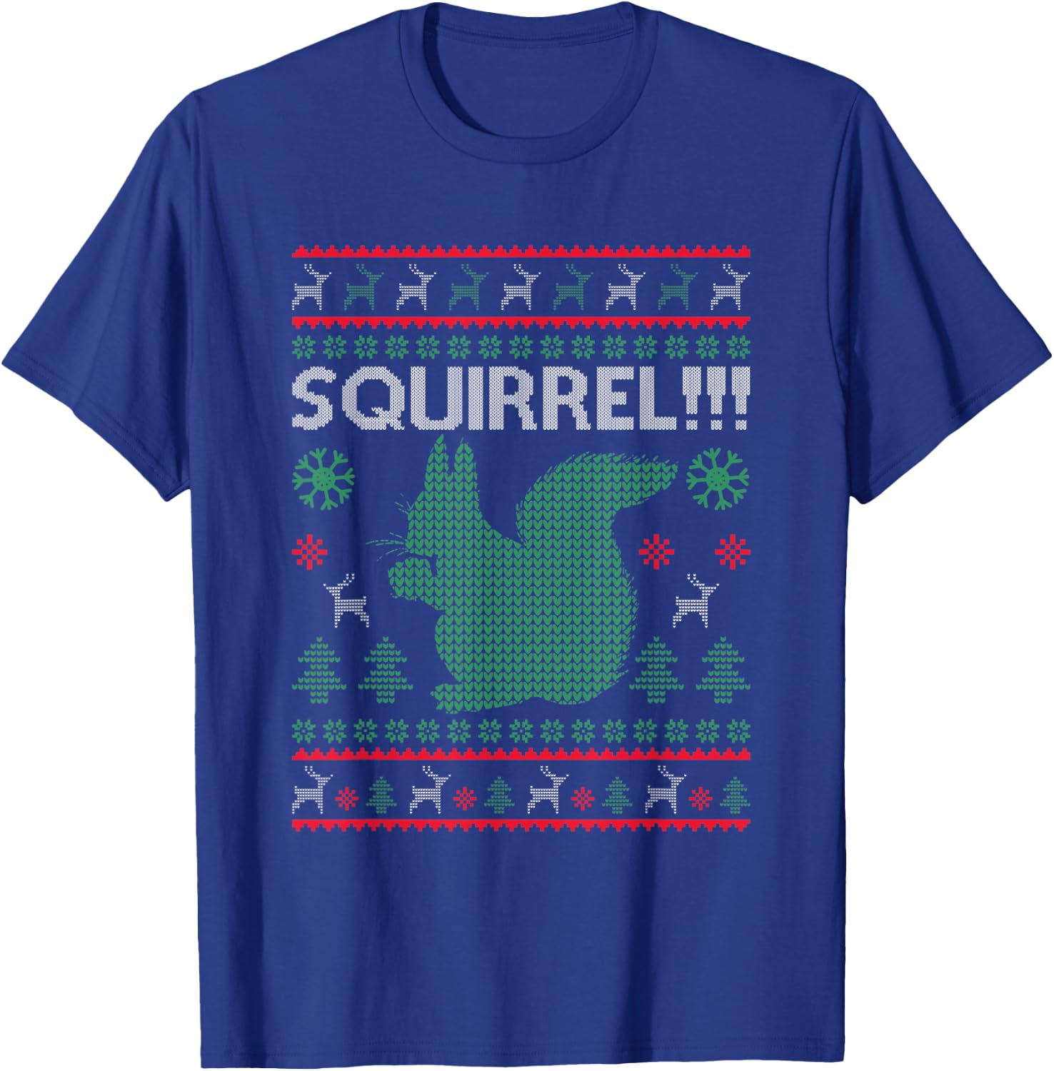 Squirrel Ugly Christmas Sweater Squirrel Claus Xmas Vacation T-Shirt - T-Shirt | Royal