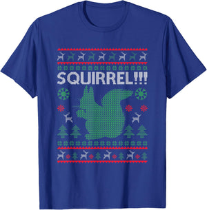 Squirrel Ugly Christmas Sweater Squirrel Claus Xmas Vacation T-Shirt - T-Shirt | Royal