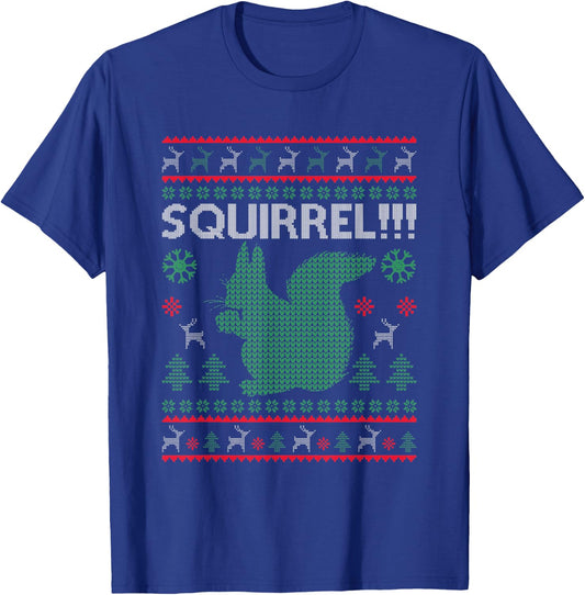 Squirrel Ugly Christmas Sweater Squirrel Claus Xmas Vacation T-Shirt - T-Shirt | Royal