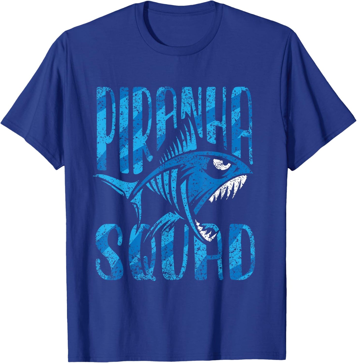 Piranha Squad Retro Lover Fish Piranhas T-Shirt - T-Shirt | Royal