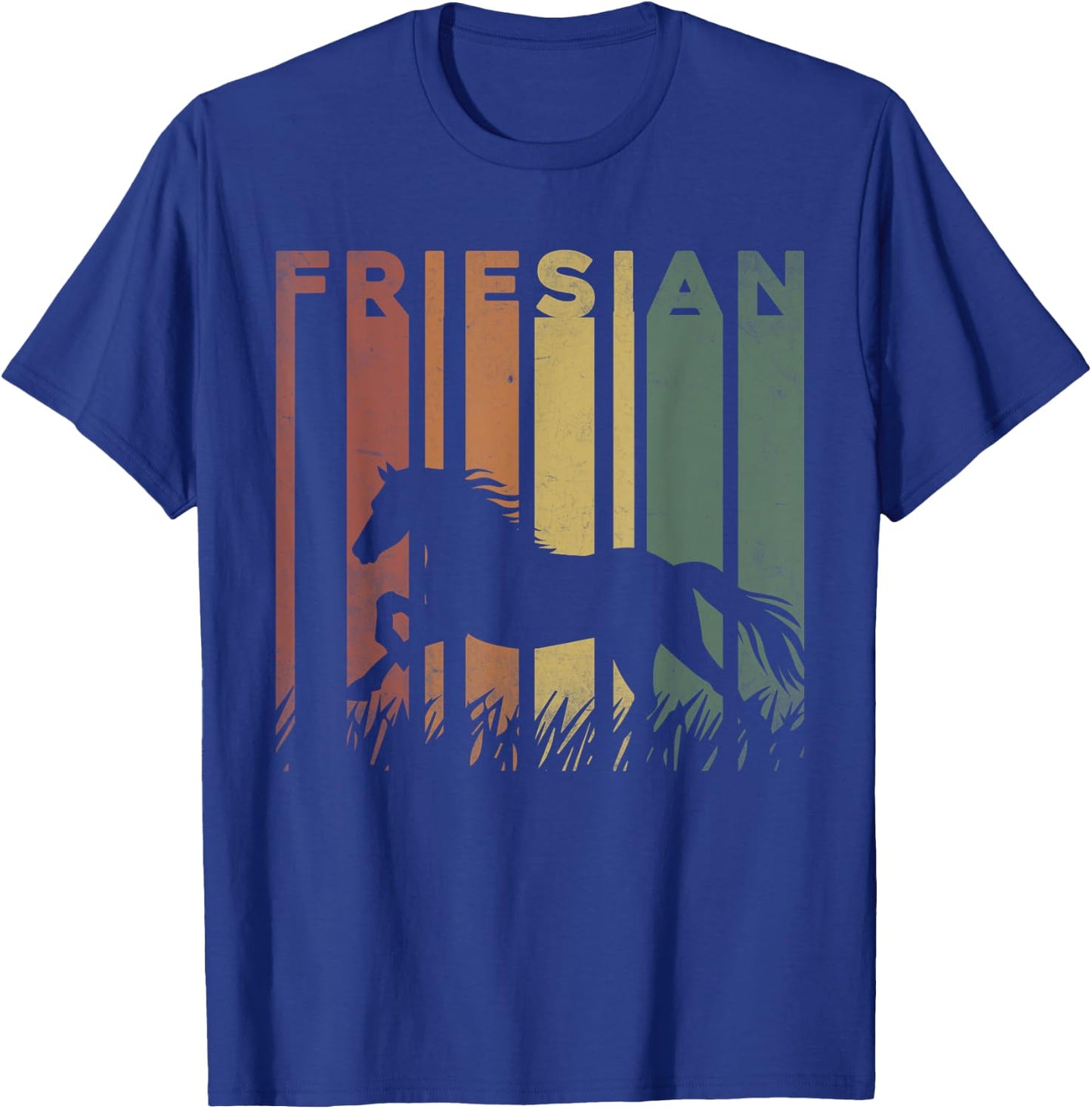 Friesian Horse Lover Retro Friesian Horse Owner Equestrian T-Shirt - T-Shirt | Royal