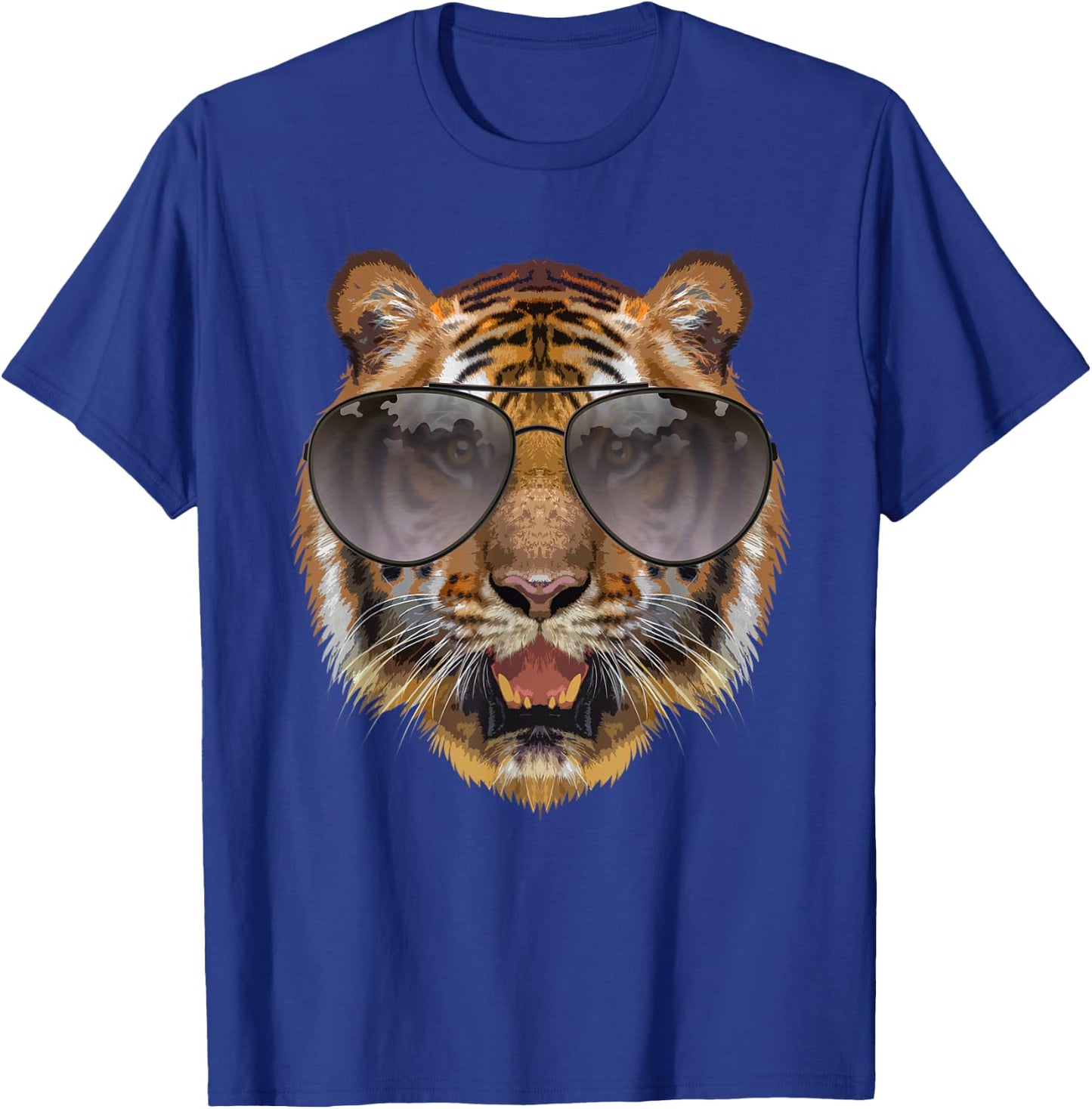 Funny Tiger Design Women Kids Cat with Glasses Lover T-Shirt - T-Shirt | Royal
