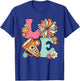 Love Cheer Groovy Cheerleader Cheerleading Women Girls Teens T-Shirt - T-Shirt | Royal