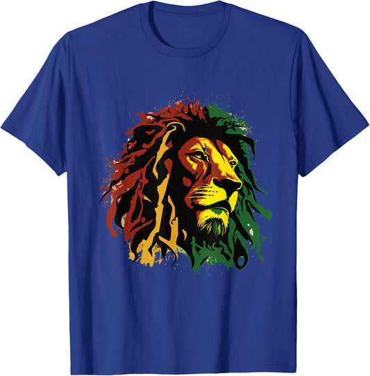 Jamaican Lion Jamaican Rasta Flag Lion of Judah Reggae Music T-Shirt - T-Shirt | Royal