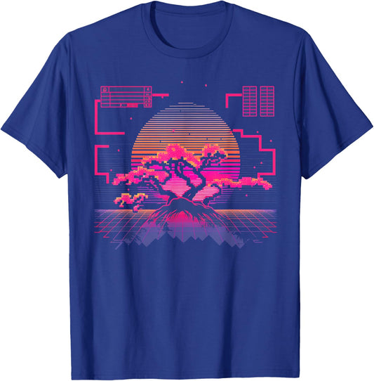 Cherry Blossom Japanese Japan Tokyo Vaporwave Synthwave 80s T-Shirt - T-Shirt | Royal