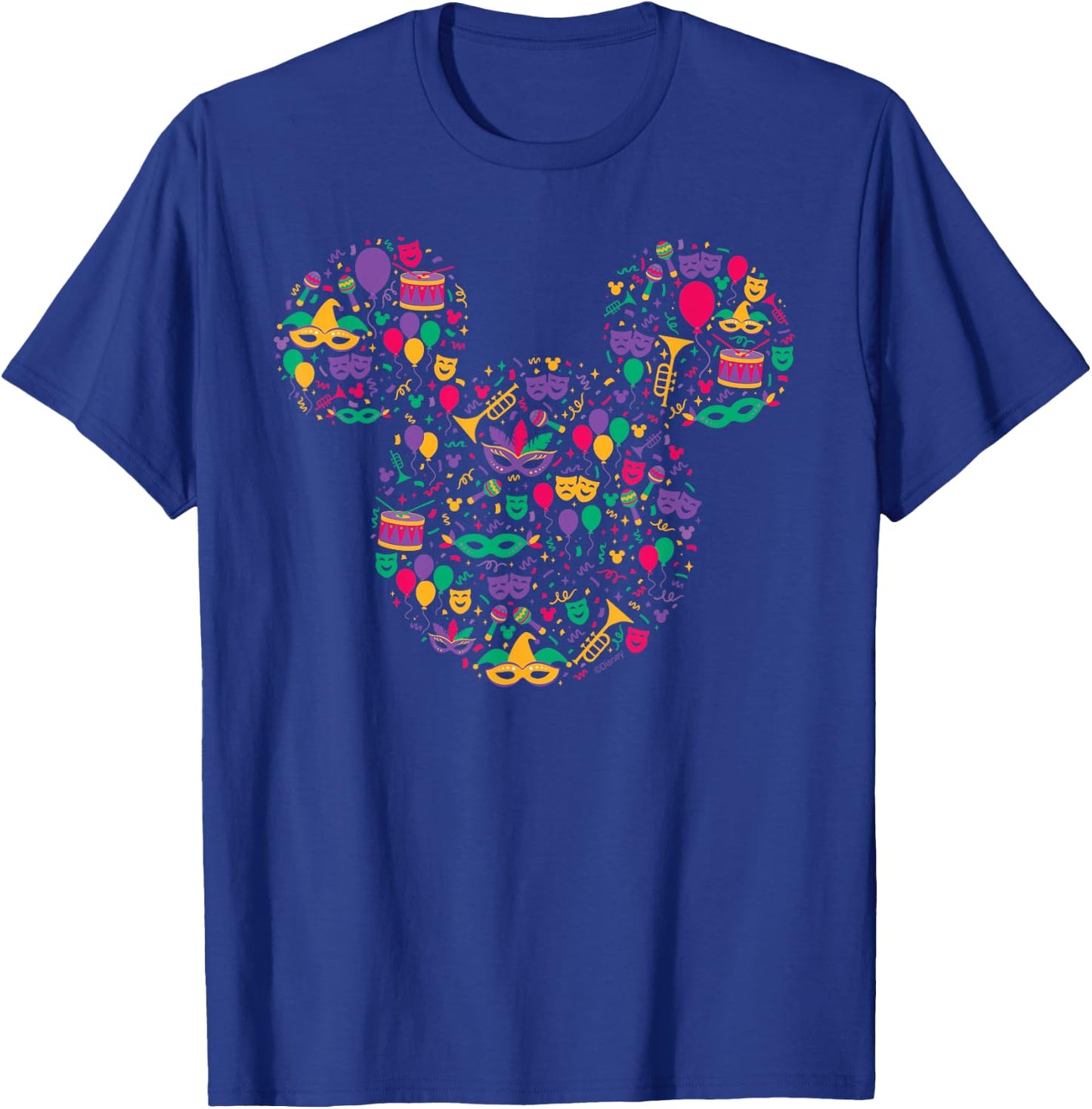 Disney Mickey Mouse Mardi Gras Carnival Holiday Icon T-Shirt - T-Shirt | Royal