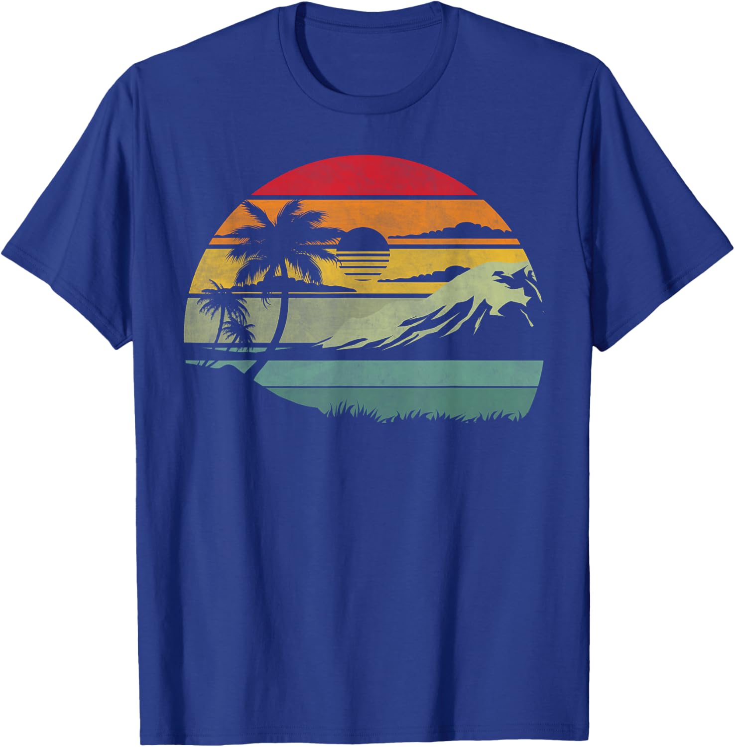 Palm Tree Retro Tropical Beach Vintage 70s 80s Style Summer T-Shirt - T-Shirt | Royal