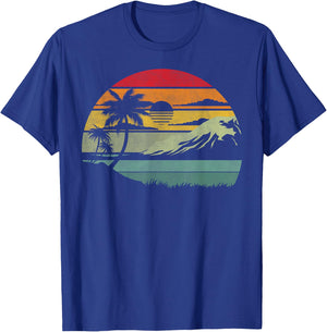 Palm Tree Retro Tropical Beach Vintage 70s 80s Style Summer T-Shirt - T-Shirt | Royal
