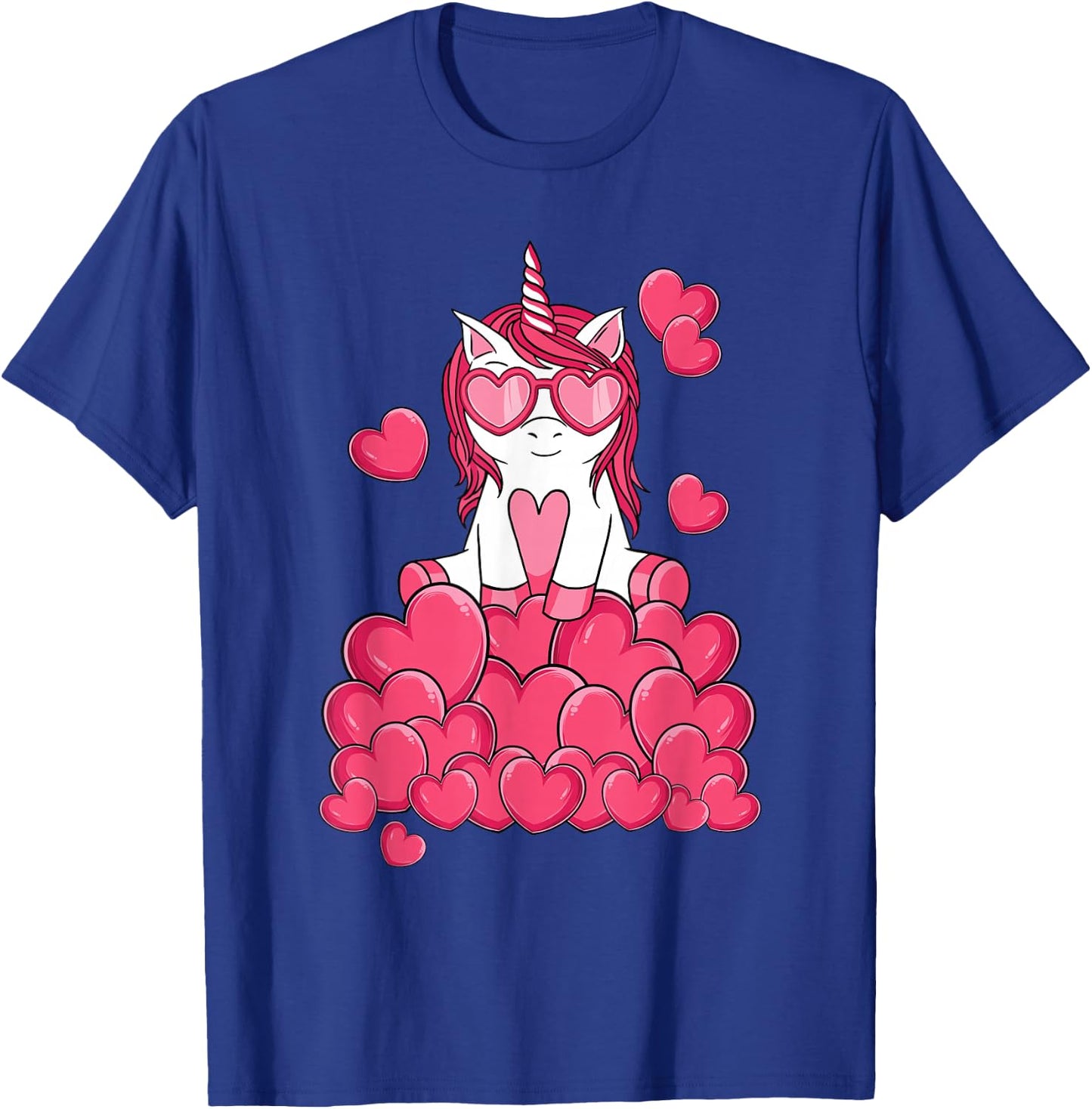 Cute Unicorn Lover Valentines Day Heart Girls Kids T-Shirt - T-Shirt | Royal