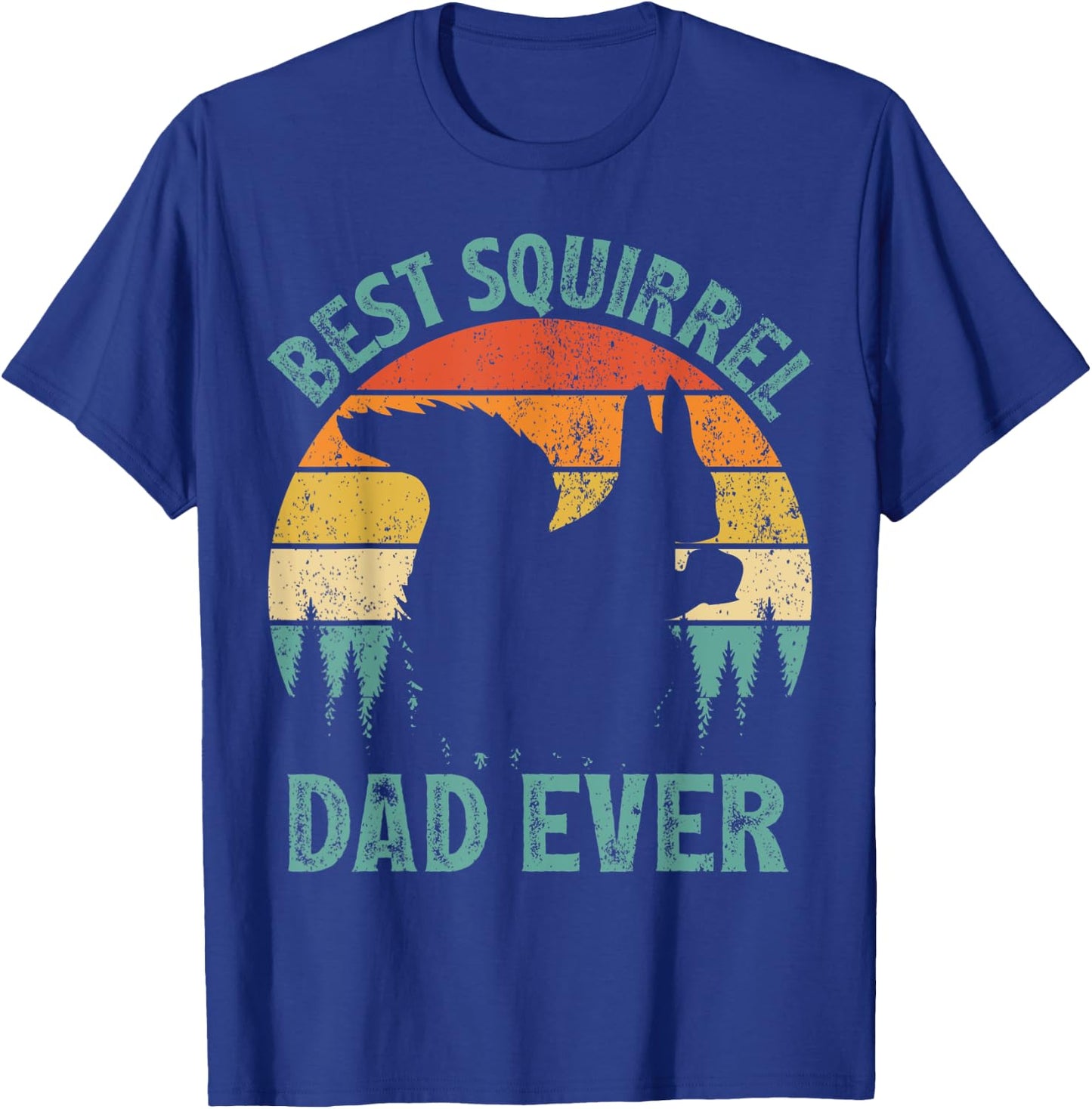 Funny Squirrel Vintage Best Squirrel Dad Ever Father's Day T-Shirt - T-Shirt | Royal