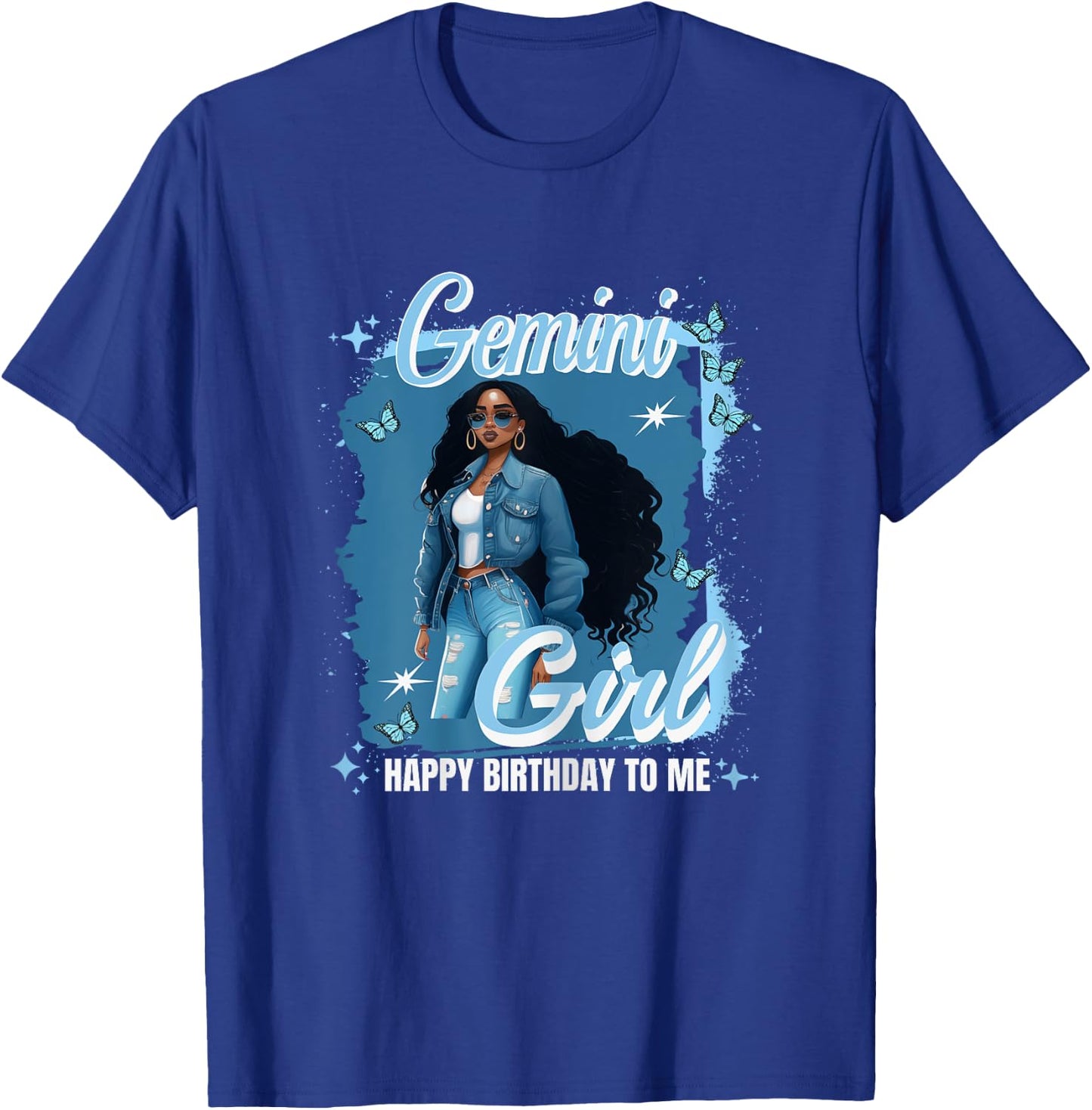 Gemini Girl Melanin Queen May Woman June Queen Birthday T-Shirt - T-Shirt | Royal