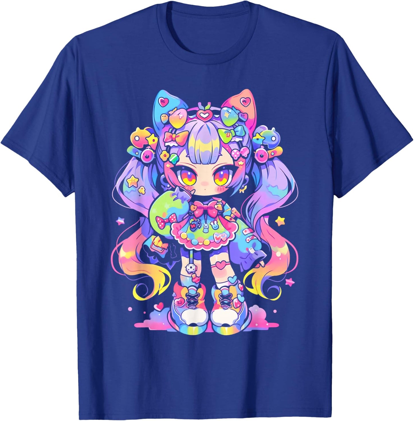 Kawaii Chibi Girl | Decora Fairy Kei Anime Manga Harajuku T-Shirt - T-Shirt | Royal