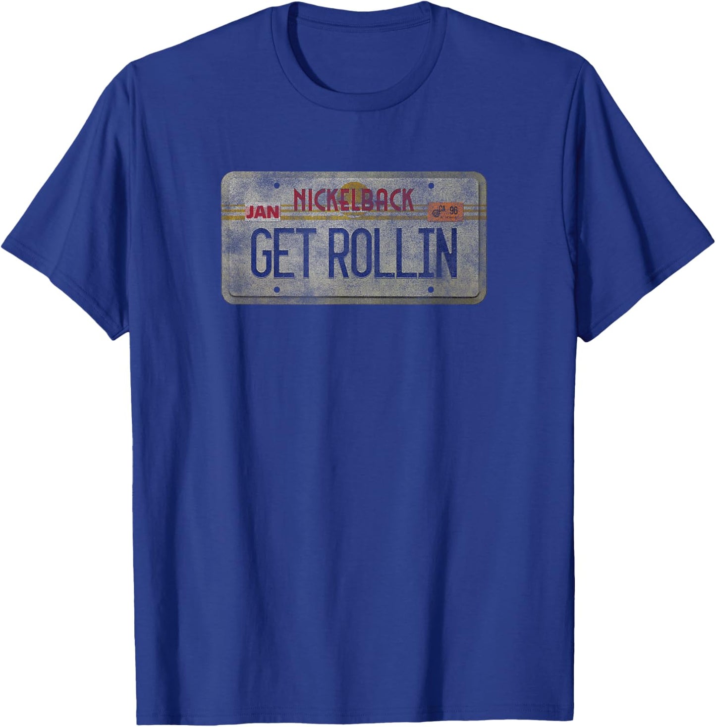 Nickelback Get Rollin' Plate T-Shirt - T-Shirt | Royal