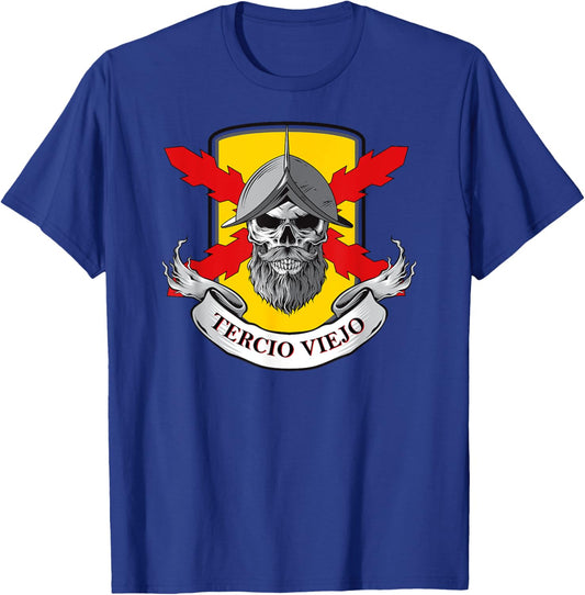 Spanish Thirds. Old Third. Skull Soldier. Military T-Shirt - T-Shirt | Royal