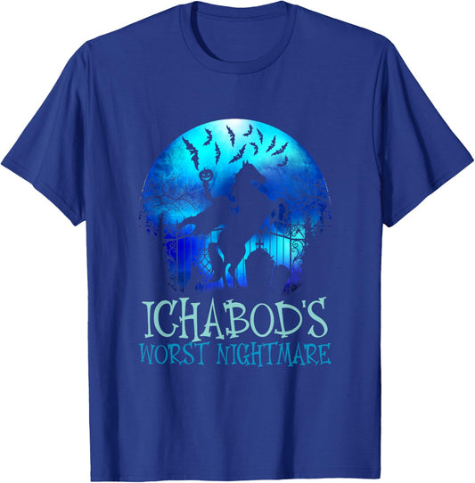 Ichabod's Worst Nightmare, Headless Horseman Halloween T-Shirt - T-Shirt | Royal