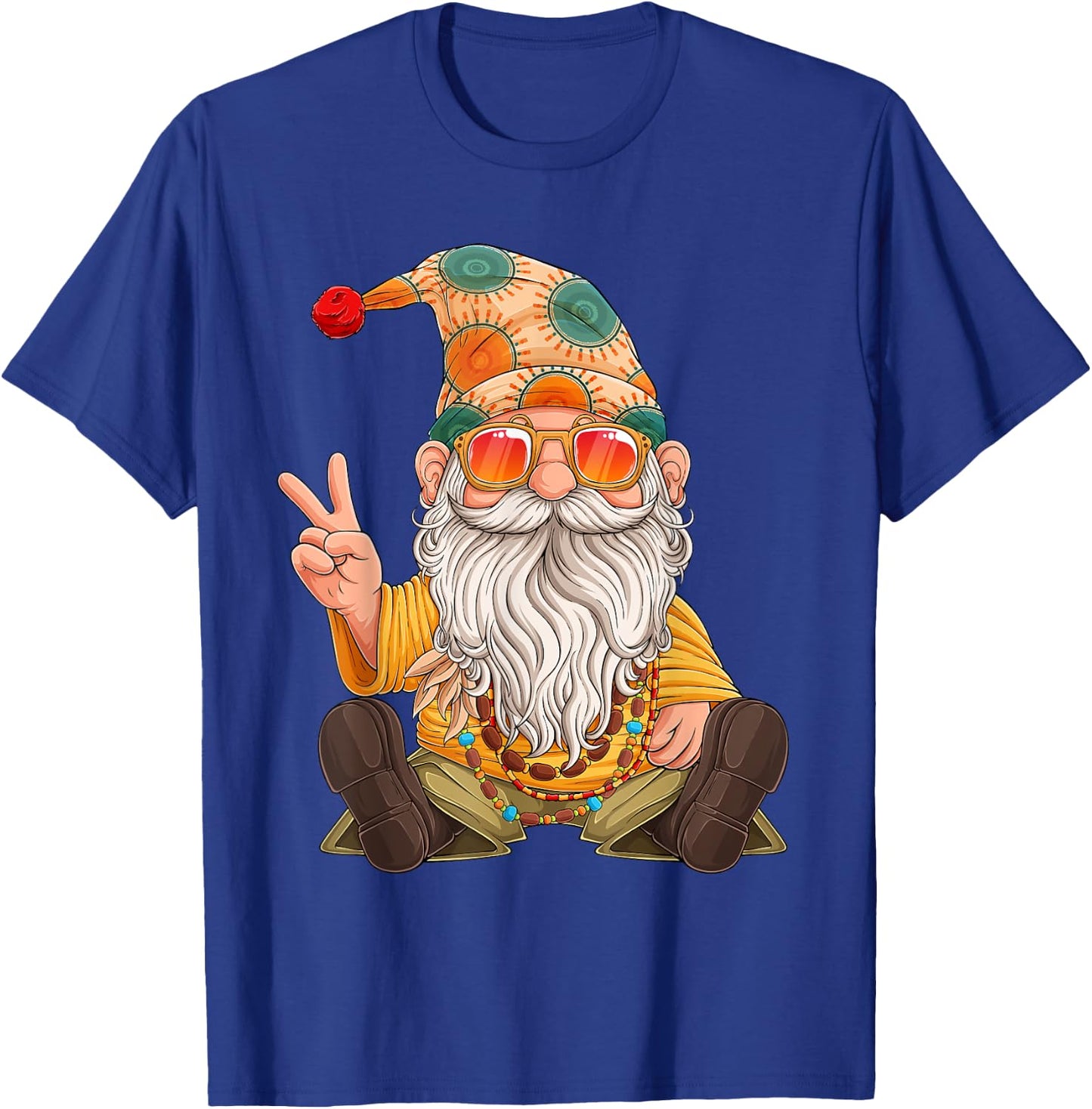 Funny Hippie Gnome Peace Sign Gnomes Lovers Men Women Kids T-Shirt - T-Shirt | Royal