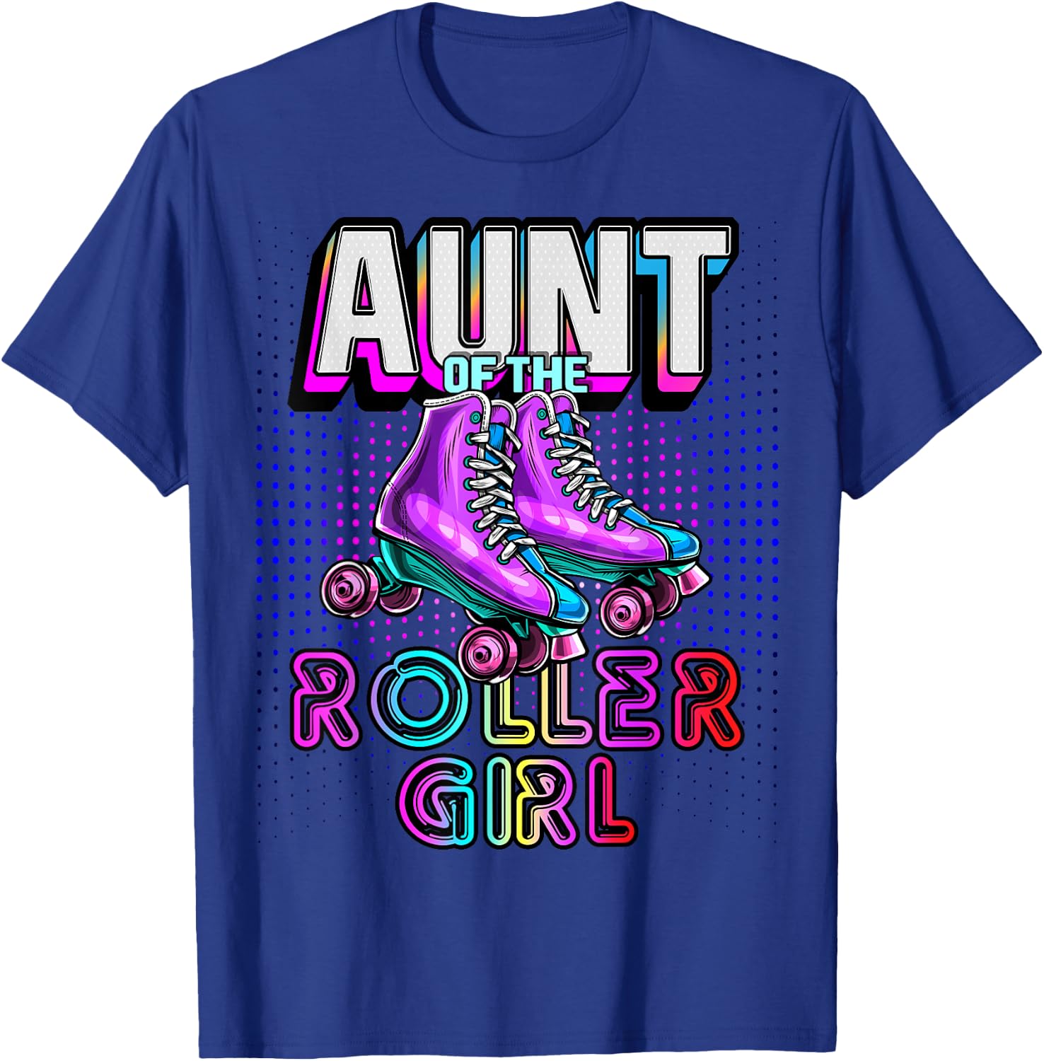 Aunt of Roller Girl Roller Skating Birthday Matching Family T-Shirt - T-Shirt | Royal