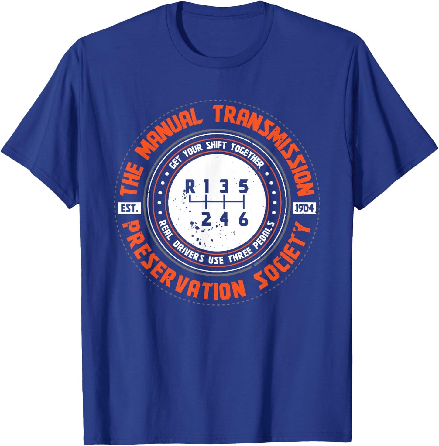 Manual Transmission Preservation Society Driving Driver T-Shirt - T-Shirt | Royal