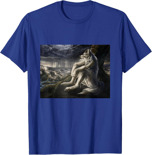 Human By Chance Alpha By Choice Funny Werewolf Wolf Meme T-Shirt - T-Shirt | Royal