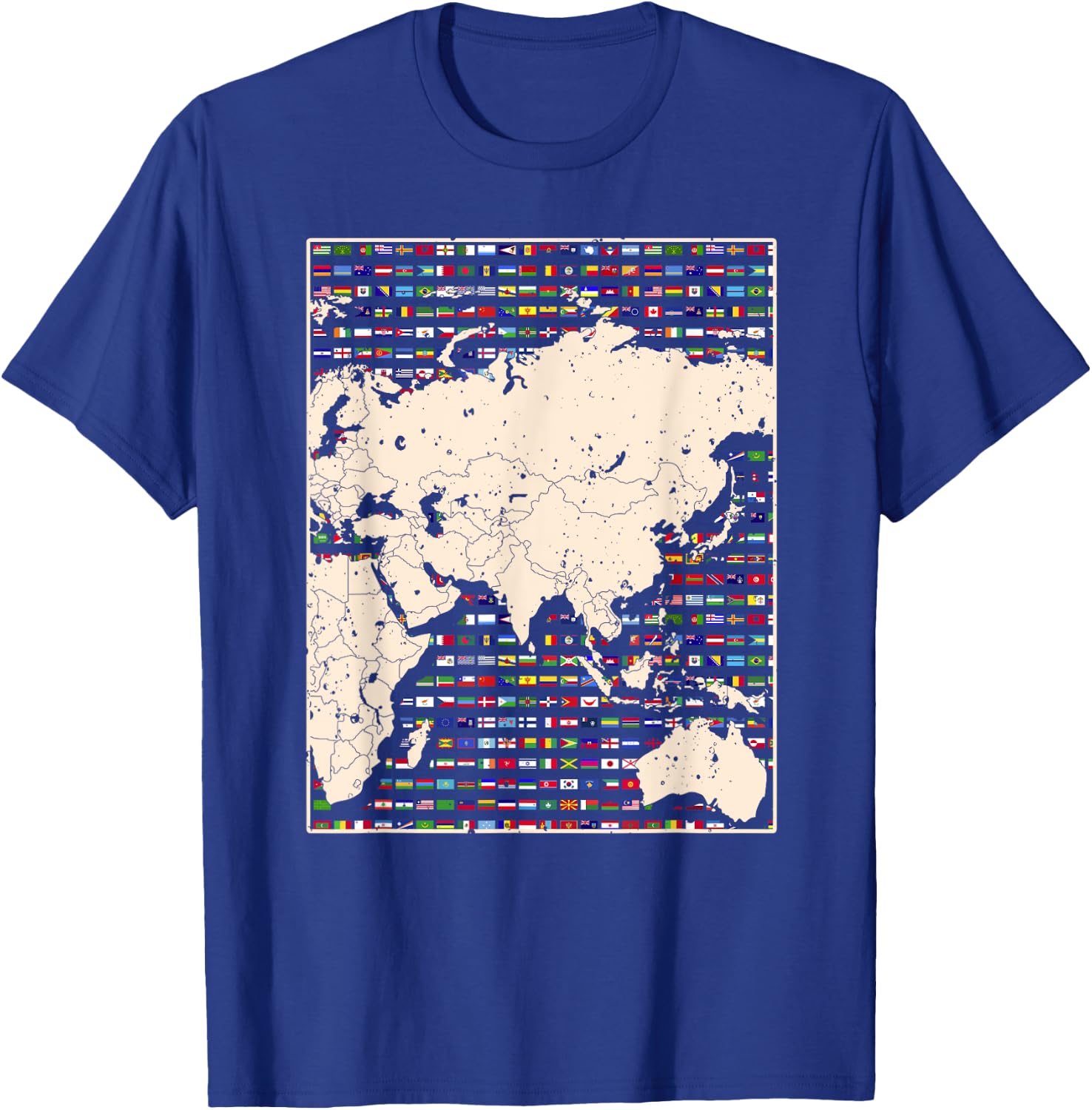Country Flag Travelling World Map World Flags T-Shirt - T-Shirt | Royal