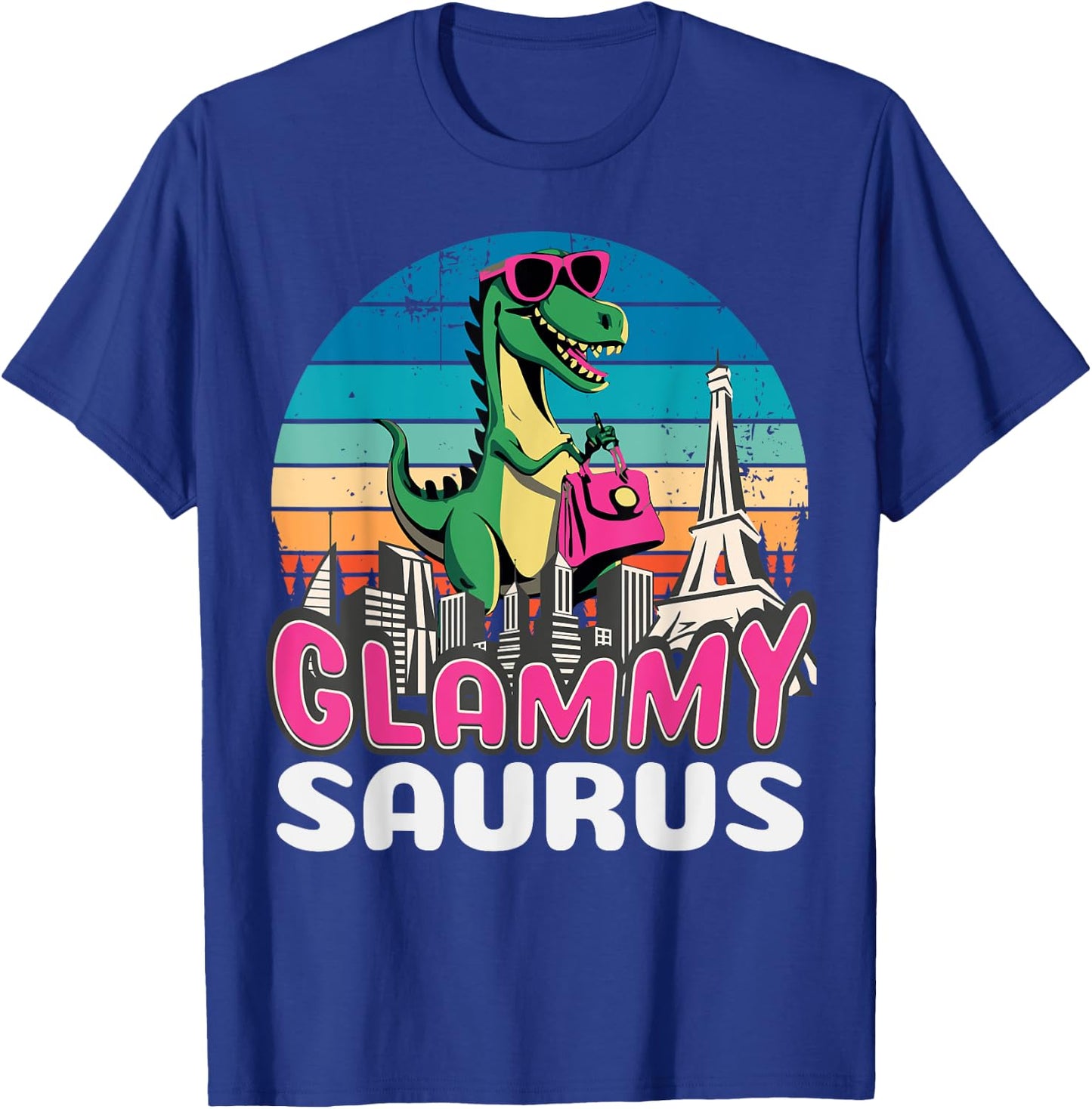Glammysaurus T Rex Dinosaur Glammy Saurus Family T-Shirt - T-Shirt | Royal
