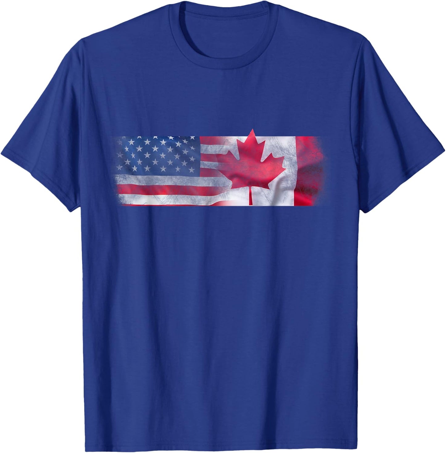 American Canadian Flags Friendship North America T-Shirt - T-Shirt | Royal