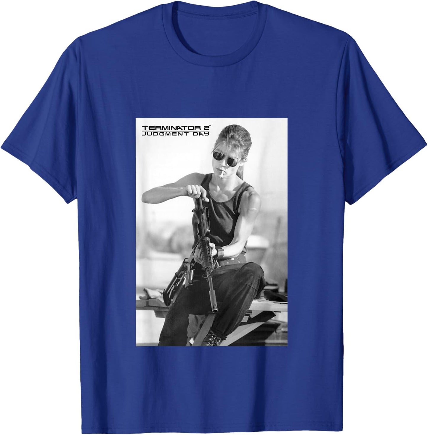 Terminator 2 Sarah Connor Rifle Reload T-Shirt - T-Shirt | Royal