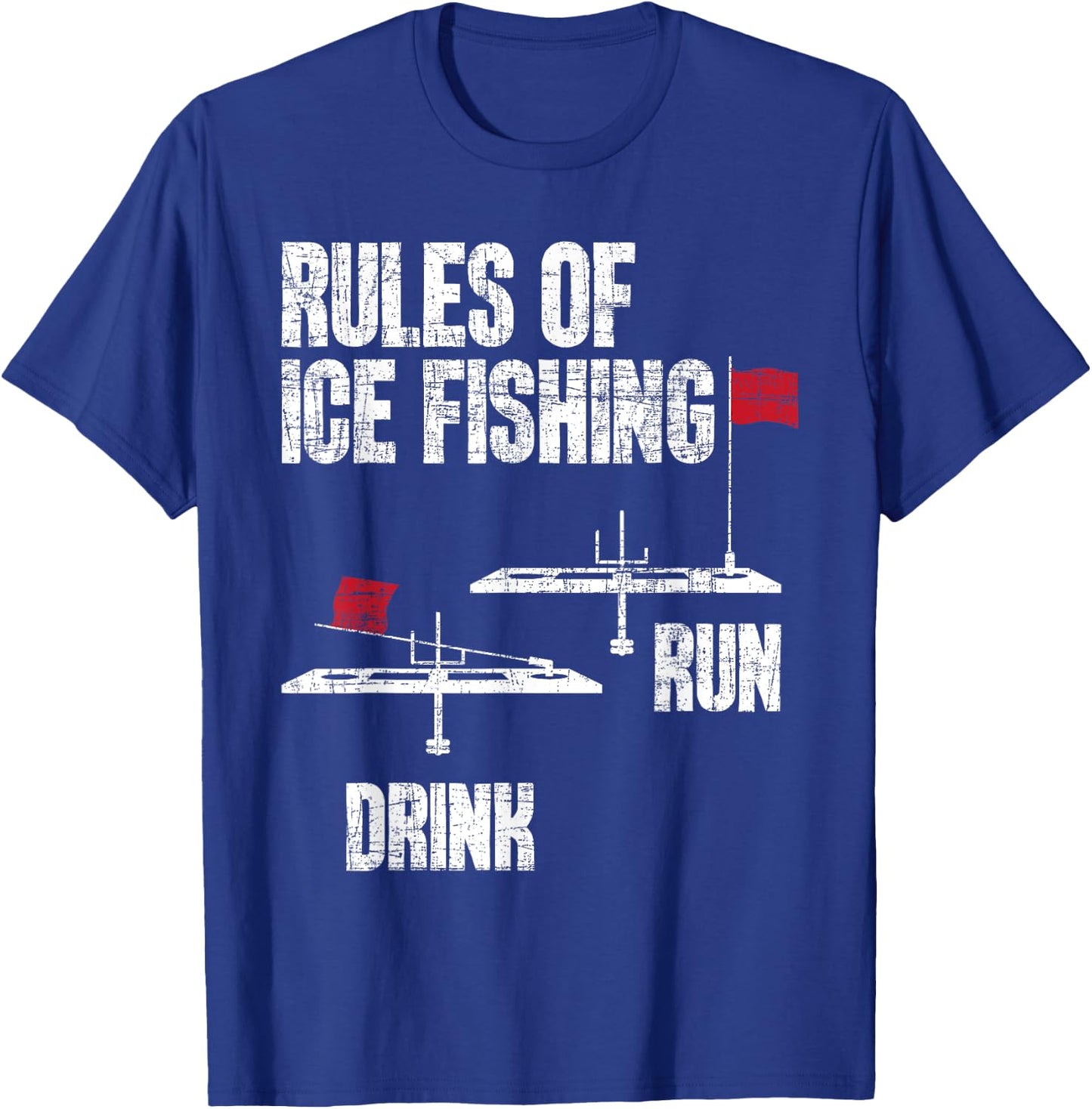 Rules Of Ice Fishing - Ice Fisher Fisherman Fishing T-Shirt - T-Shirt | Royal